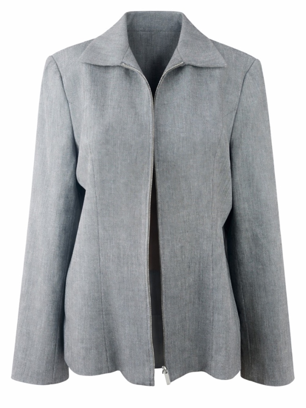 Rafaella Gray Zip Front Blazer Jacket Size 6